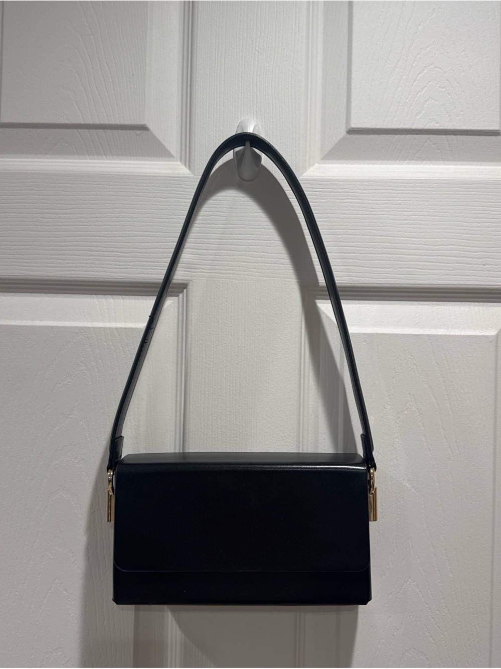 Madison West Black Structured Shoulder Bag